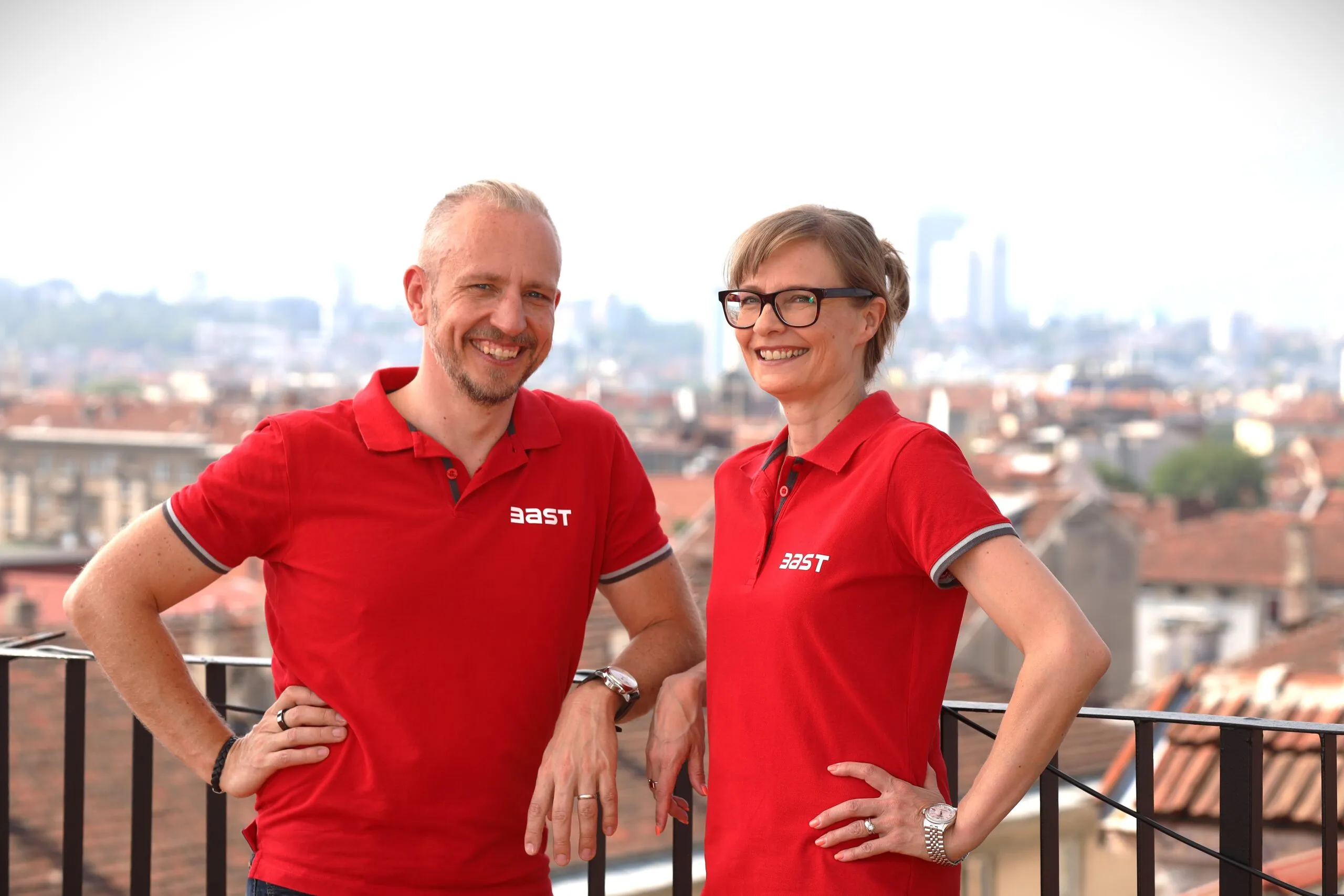 Timo and Mari Railo on a rooftop in Sofia